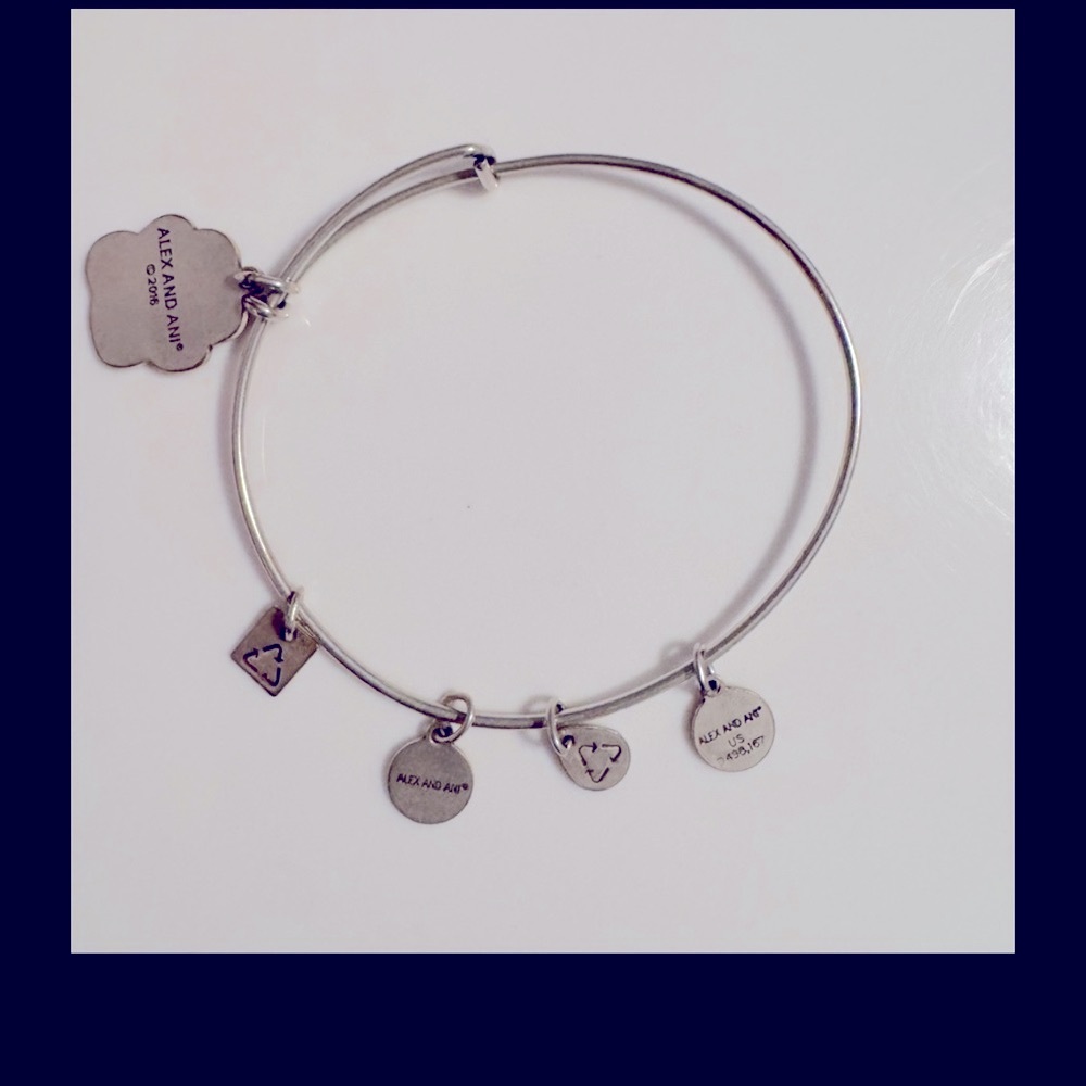Alex and Ani Charm Bangle Bracelet with Paw Print - Picture 10 of 10